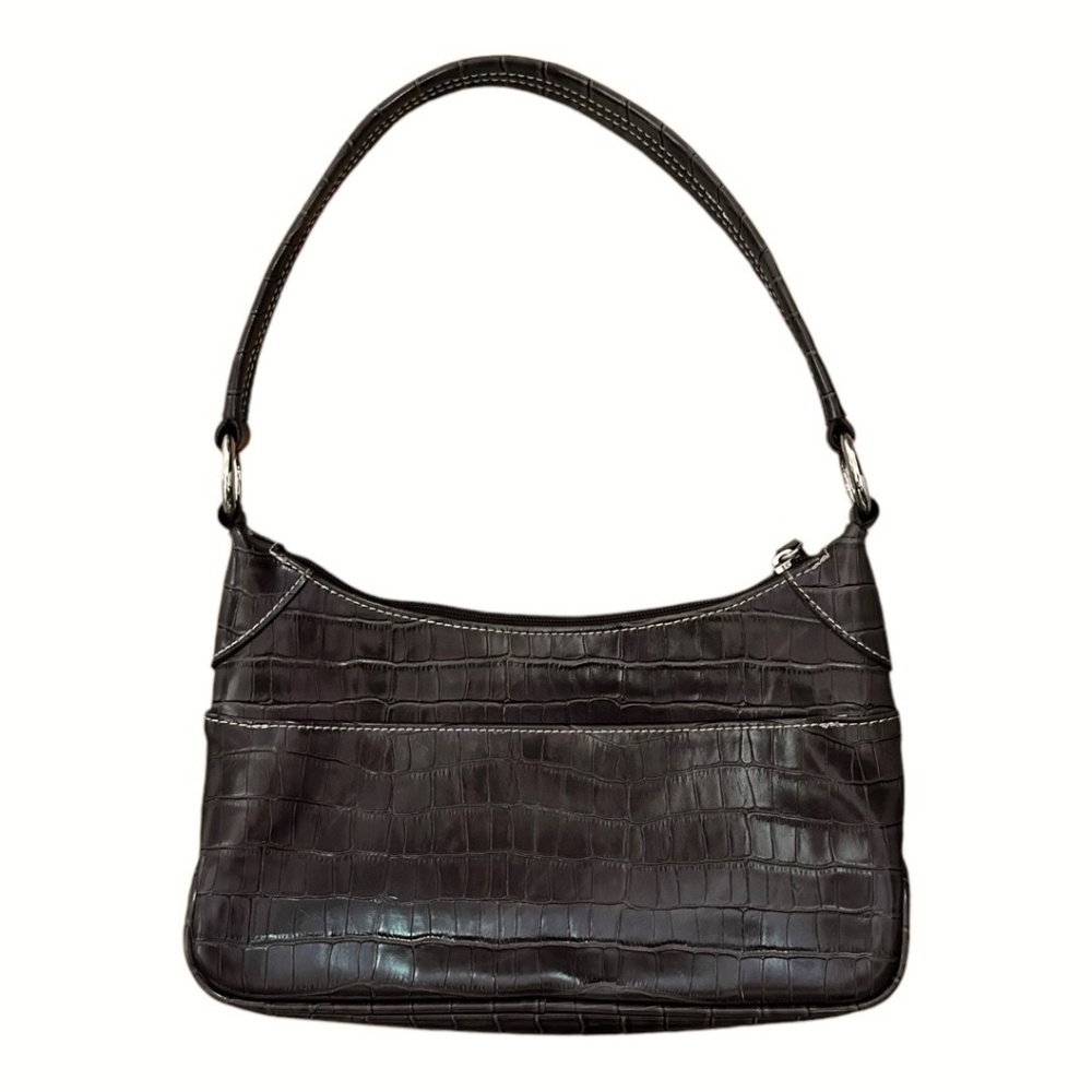 snakeskin shoulder bag with coin purse